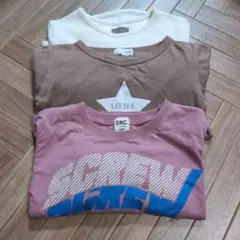 サイズ100 長袖 3点セット キッズ 男の子 保育園 ワッフル カットソー