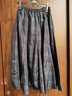 デッサン　チェックロングスカート　ウエストゴム