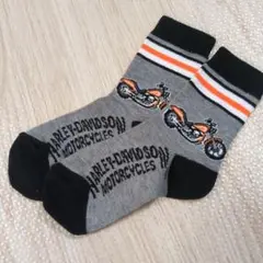 【シミ有】HARLEY-DAVIDSON キッズ靴下 バイカー柄 約15cm