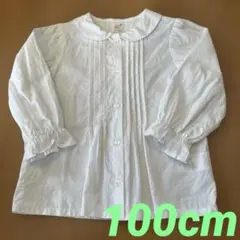 長袖シャツ 100cm 白色 女の子 フォーマル 入園式 キッズ