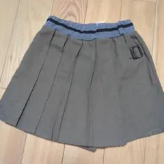 新品☆コムサイズム　カーキー麻調ツイル ラップ風キュロットスカート110㎝