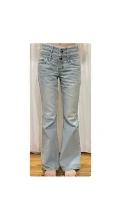 SCULPTOR Double Waist Boots Cut Denim xs