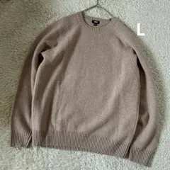 ウール100%✨ユニクロ❣️ニット　セーター　ベージュ　Lサイズ　毛　WOOL