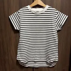 ARCH&LINE ホワイト/ブラック　ボーダーTシャツワンピ　サイズ85のサムネイル