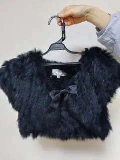 黒ファーボレロ リボン付き