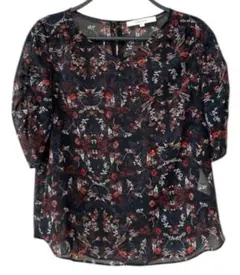 美品　UNTITLED　プリントシアーブラウス　SIZE2　花柄　綺麗