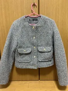 ZARA ゴールドボタンブークレジャケット