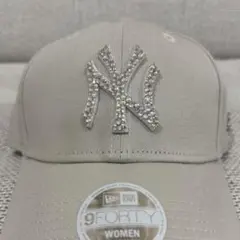 セット割あり】NewEra ベージュキャップデコ9FORTYキラキラニューエラ