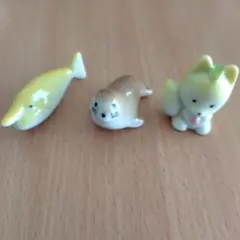 動物の置物セット（さかな・アザラシ・きつね）