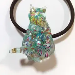 レジンピアス レジンチャーム じゃれ猫 狐お面 琉球ガラス ひまわり