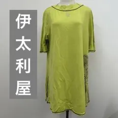 伊太利屋 GK チュニック ワンピース L ゼブラ 黄緑 ライムグリーン 半袖のサムネイル