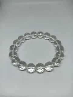 129天然石水晶12mmミラーボールカットブレス　ramucoco1213様専用