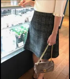 JOC ジャカード チェック フレアスカート 38 イエナ ノーブル