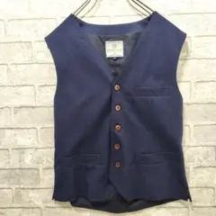 SMART UP スマートアップ ネイビー ベスト テクスチャー生地 Mサイズ