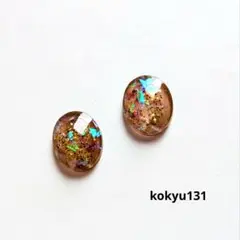 #131 ハンドメイドピアス　イヤリング　レジン　ホログラム
