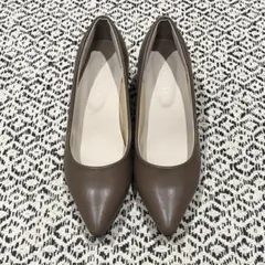 AmiAmi美脚ポインテッドトゥ ヒール5㎝ ダークベージュ / 36