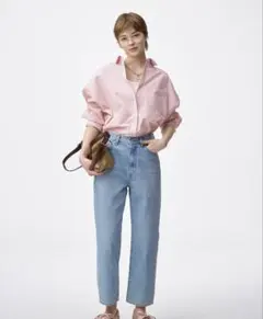 ＧＵ　ストレートアンクルジーンズ L