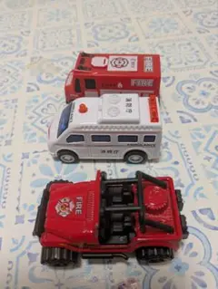 消防車・救急車・オフロード車 ミニカーセット