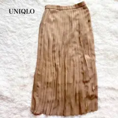 ユニクロ シフォンプリーツロングスカート ウエストゴム 裏地付き オフィス ラフ