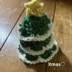 クリスマスツリー❤︎毛糸　手編み　グリーン