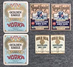 【6枚セット】 海外 USA ヴィンテージ ウォッカ/ドライジン ラベル