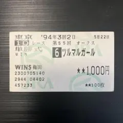 東京競馬 1994年5月22日 馬券 ツルマルガール