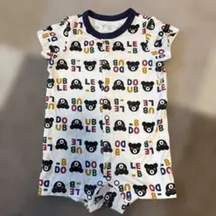 ミキハウス クマ プリント ロンパース 80 ダブルビー