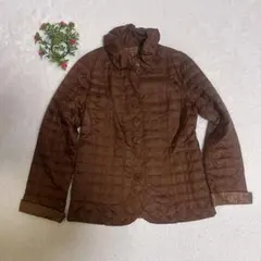 ライトダウンジャケット　ブラウン　長袖　レディース　a619