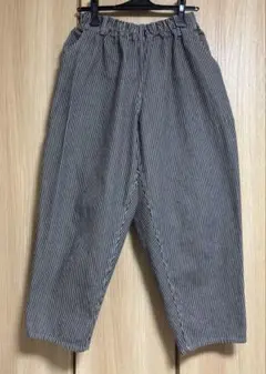 バスコ マオパンツ 紺色生地にグレー、黒生地 ワンポイント 綿麻パンツ 再入荷】マオパンツデニム10オンス 定番人気のバックポケット