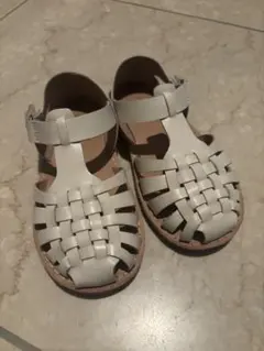 ホワイト編み込み　サンダル