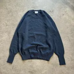 dunhill カシミヤ100% 上質ニット ネイビー ロゴ刺繍 ビジカジ 古着のサムネイル