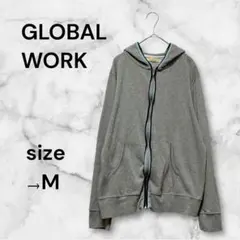 【激安】グローバルワーク 長袖 パーカー トップス ジップ スエット カジュアル
