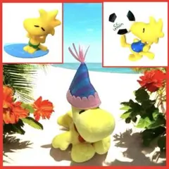 【ウッドストック】　①ぬいぐるみ　ハッピーバースデー　②マグネット×2　新品