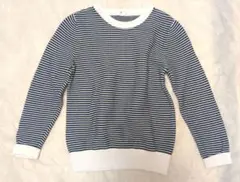 青✕緑　ストライプニットセーター