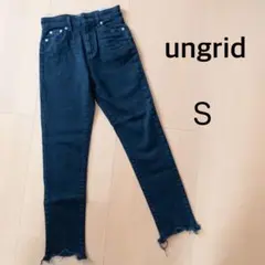 ungrid 黒ジーンズ 日本製 切りっぱなし 23（S）コットン