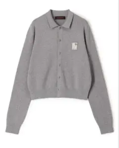 《未使用》CABaNコットンカシミヤ パールロゴポロカーディガン
