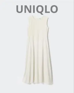 UNIQLO ユニクロ ノースリーブ ロングワンピース ホワイト Aライン