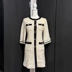 ツイード ノーカラージャケット