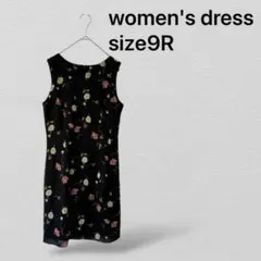 レディース　 ひざ丈 ノースリーブ ワンピース 花柄　9Rサイズ　送料無料