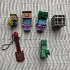 マインクラフト　フィギュア　キーホルダー　6点　まとめ売り