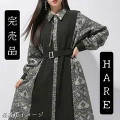 完売品✨ジャガードキリカエタックワンピースHAREハレシルバー黒オケージョン春服