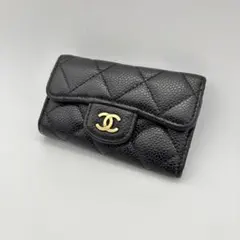 CHANEL キャビアスキン カードケース ブラック シルバー☆ノベルティ