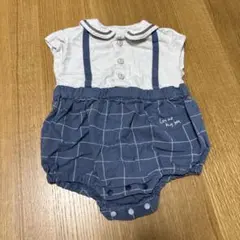après les cours✳︎チェック柄ロンパース 70