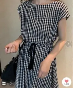 新品　Miniministore リネン風ワンピース レディース 春夏　チェック