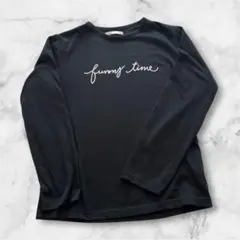 ikka 長袖　ブラック　トップス　服　ブラック　ロゴ