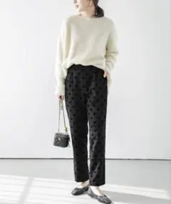 SHUGAR BISCUIT ドットテーパードパンツ