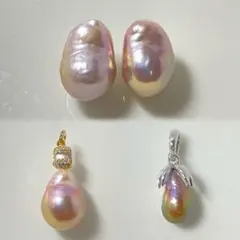 本真珠　淡水パール　ペンダント　ピアス3点セット