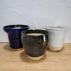 信楽焼 植木鉢 盆栽鉢3個セット ①のサムネイル
