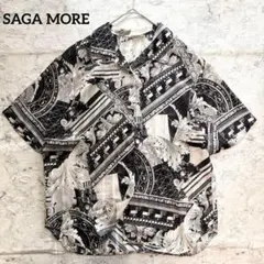 【SAGA MORE】グラフィックプリント シアー半袖シャツ オーバーサイズ