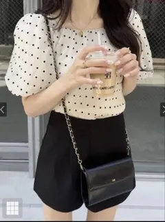 ハイウエストタックショートパンツ　at1647 グレイル　GRL
